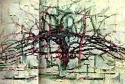 Piet Mondrian horisontellt trad oil painting reproduction
